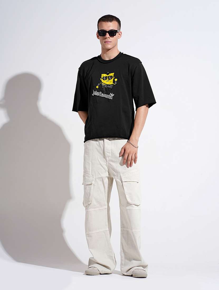 men front print short sleeve oversized t-shirt - 22086186 -  Standard Image - 5