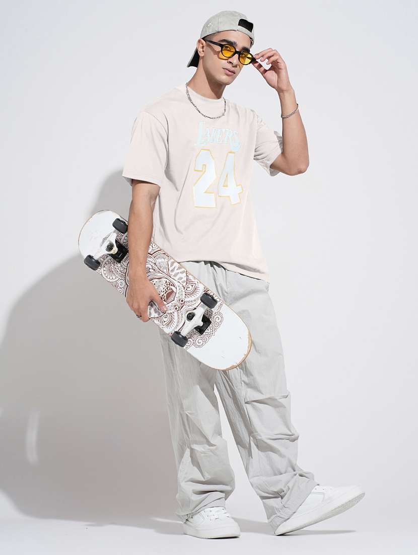 men front print short sleeve loose fit t-shirt - 22086191 -  Standard Image - 5