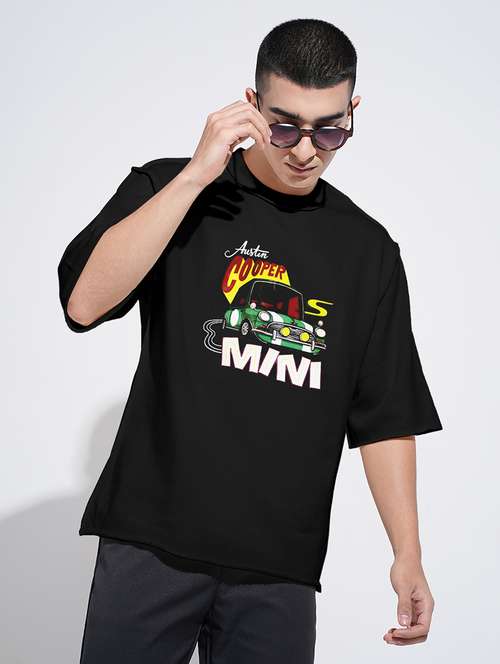 men front print short sleeve oversized t-shirt - 22086192 - Standard Image - 0