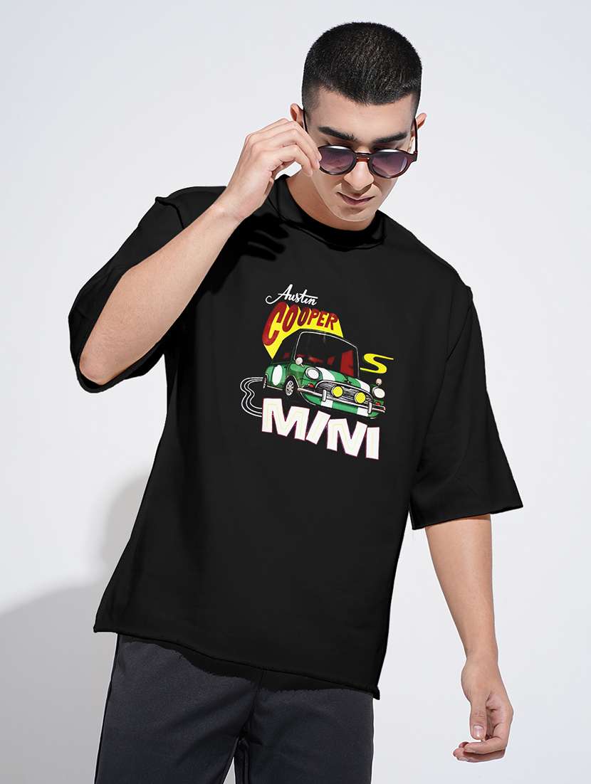 men front print short sleeve oversized t-shirt - 22086192 - Zoom Image - 0