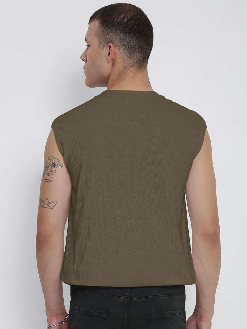 men solid sleeveless regular fit t-shirt - 22086197 -  Standard Image - 3