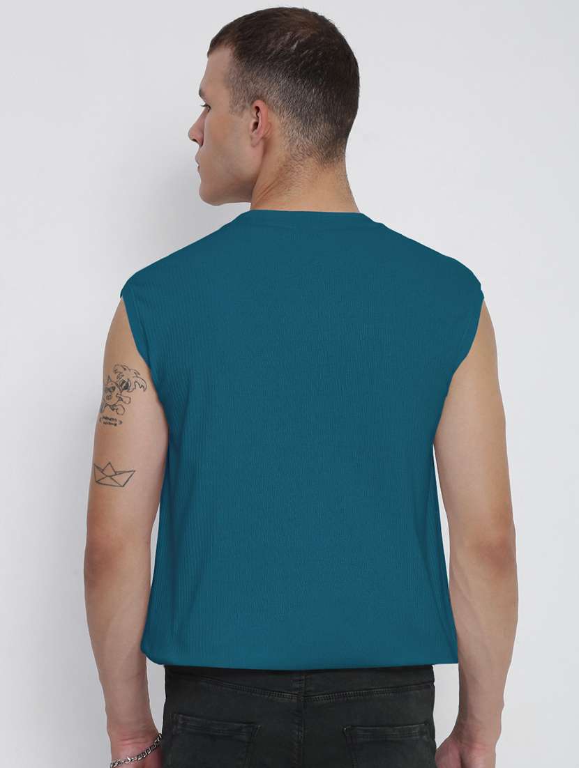 men solid sleeveless regular fit t-shirt - 22086198 -  Standard Image - 3