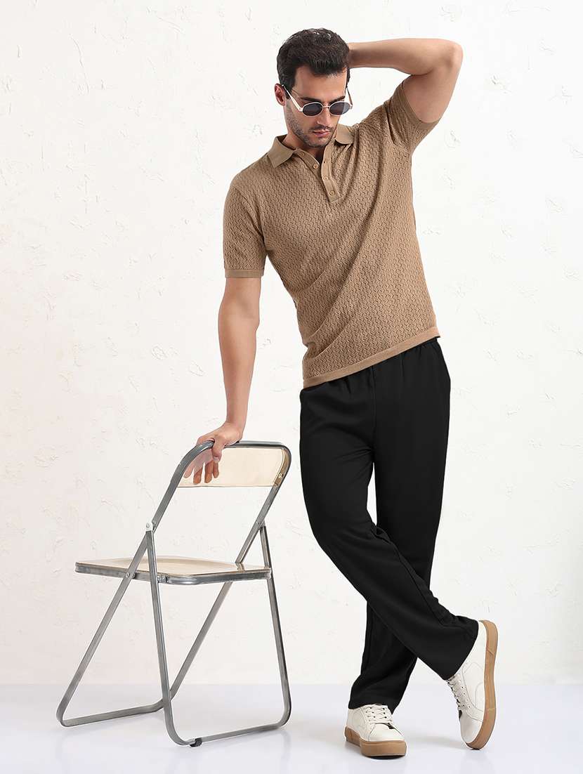 men self design short sleeve slim fit polo t-shirt - 22086204 -  Standard Image - 5