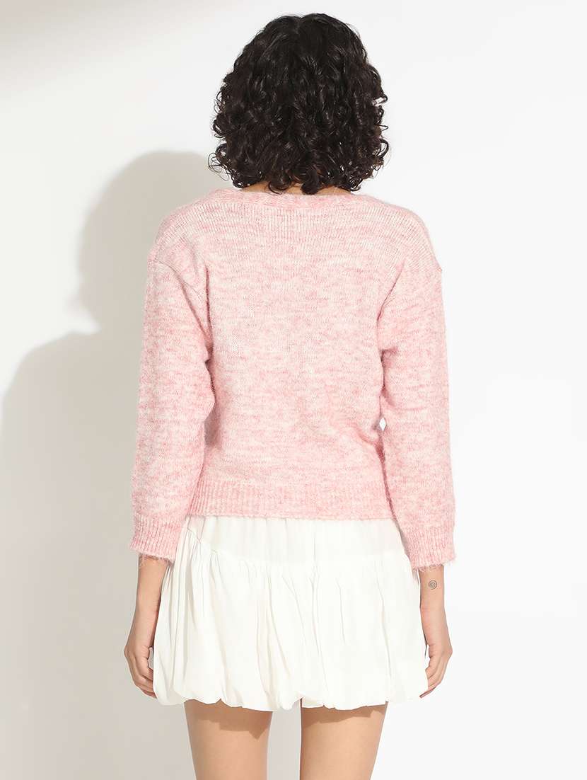 women self designed long sleeve cardigan - 22086205 -  Standard Image - 3