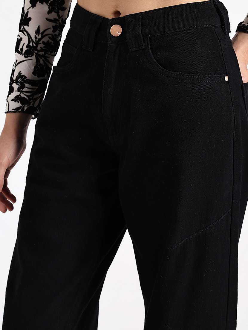 women solid mid rise wide leg jean - 22086206 - Standard Image - 5