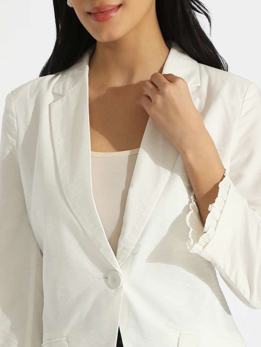 women solid long sleeve single breasted blazer - 22086237 -  Standard Image - 5