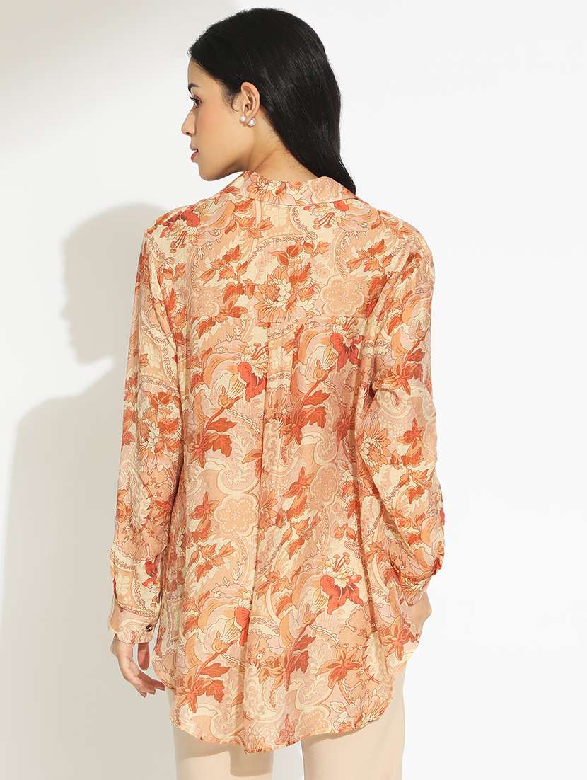 women floral print collarerd long sleeve shirt - 22086252 -  Standard Image - 3