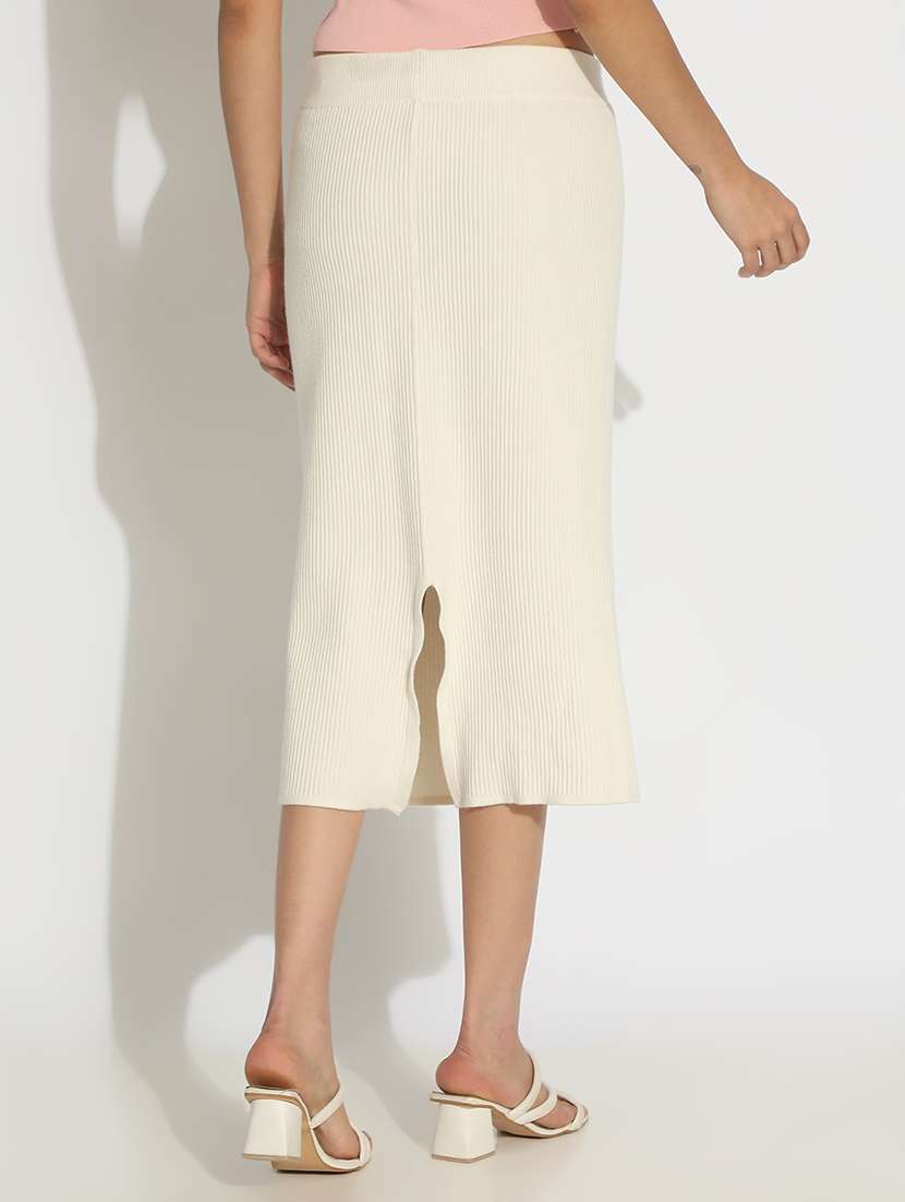 women solid mid rise straight skirt - 22086255 -  Standard Image - 3