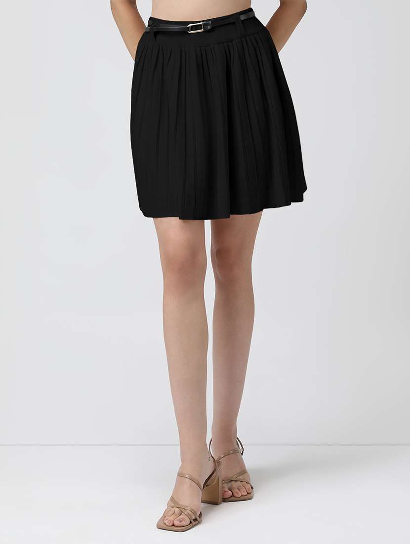 black acrylic flared skirts - 22086268 - Standard Image - 3