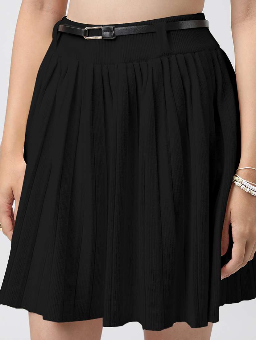 black acrylic flared skirts - 22086268 - Standard Image - 5