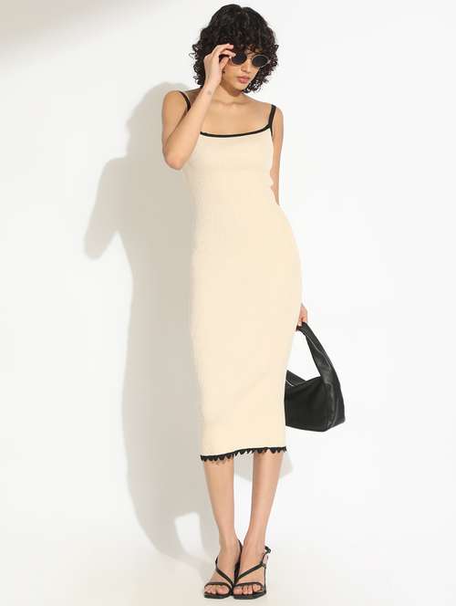 women solid shoulder strap bodycon dress - 22086272 - Standard Image - 0