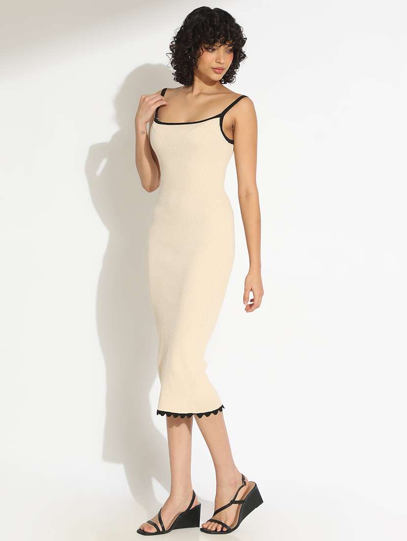 women solid shoulder strap bodycon dress - 22086272 - Standard Image - 3