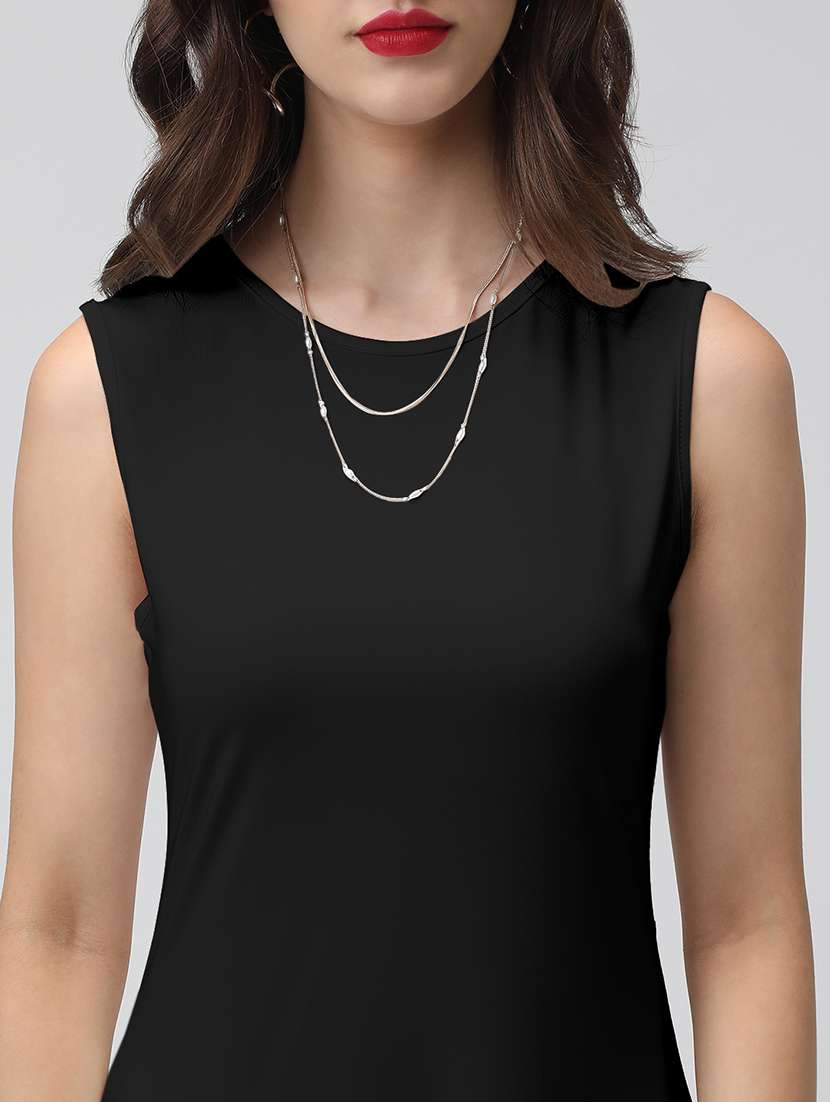 women black solid sleeveless fit & flare dress - 22086275 - Standard Image - 5