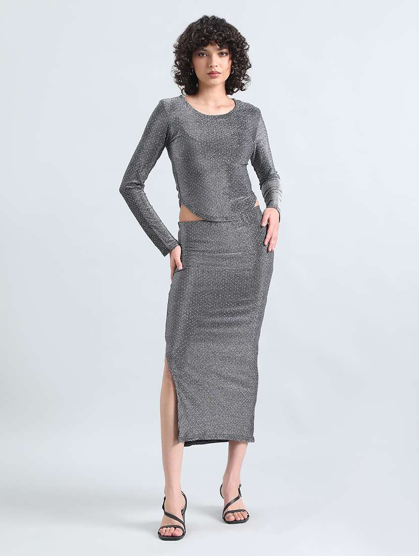 women embellished top and skirt co-ord set - 22086294 -  Standard Image - 3