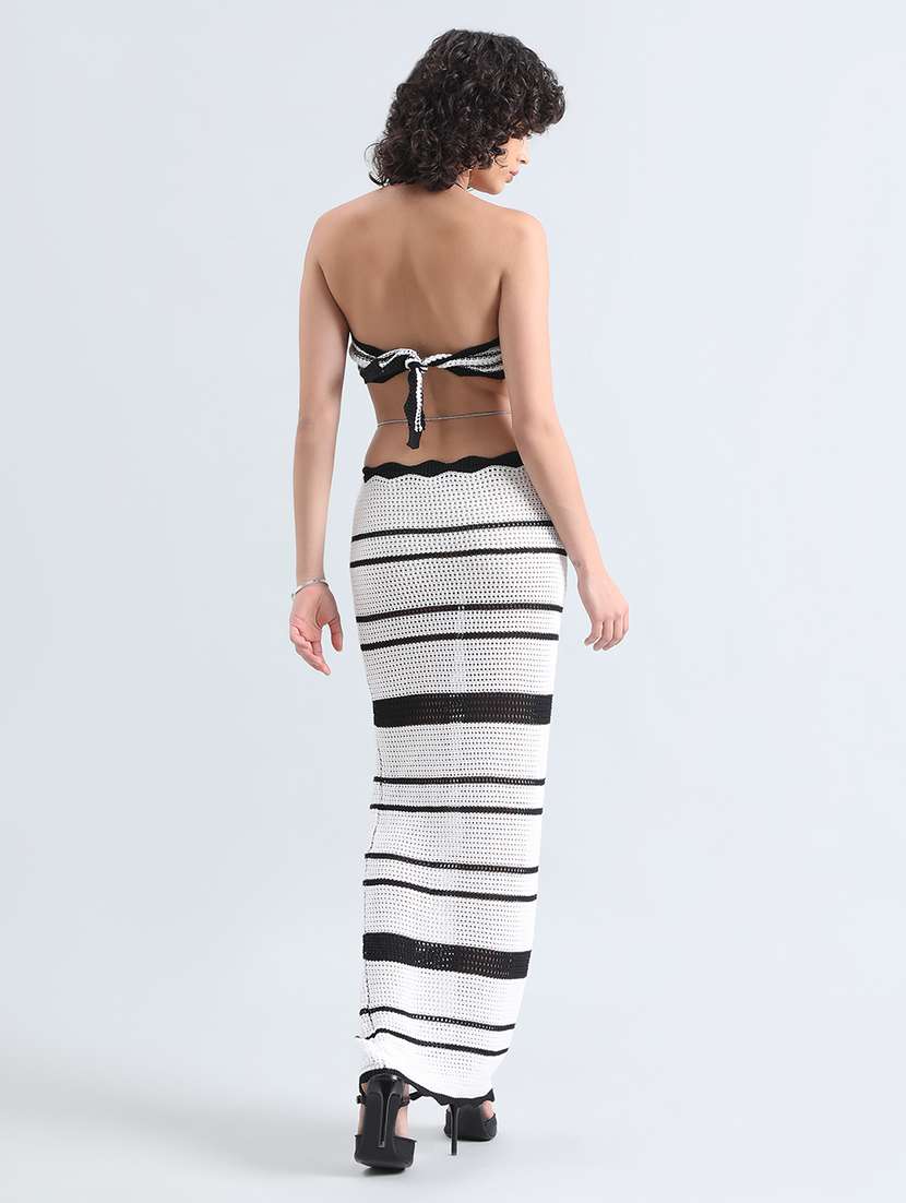 women self designed crocchet top and skirt co-ord set - 22086295 -  Standard Image - 3