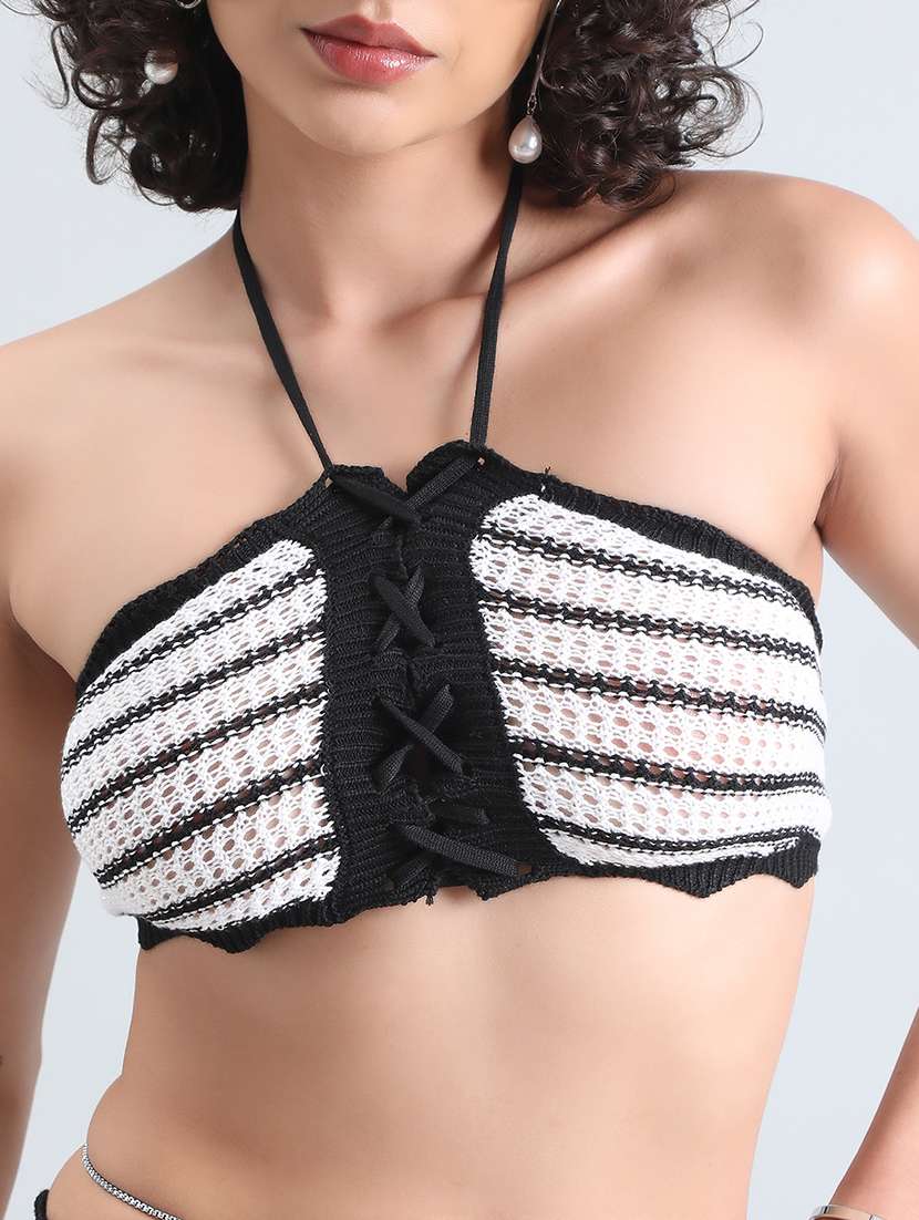 women self designed crocchet top and skirt co-ord set - 22086295 -  Standard Image - 5