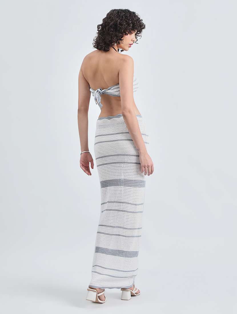 women self designed crocchet top and skirt co-ord set - 22086296 -  Standard Image - 3