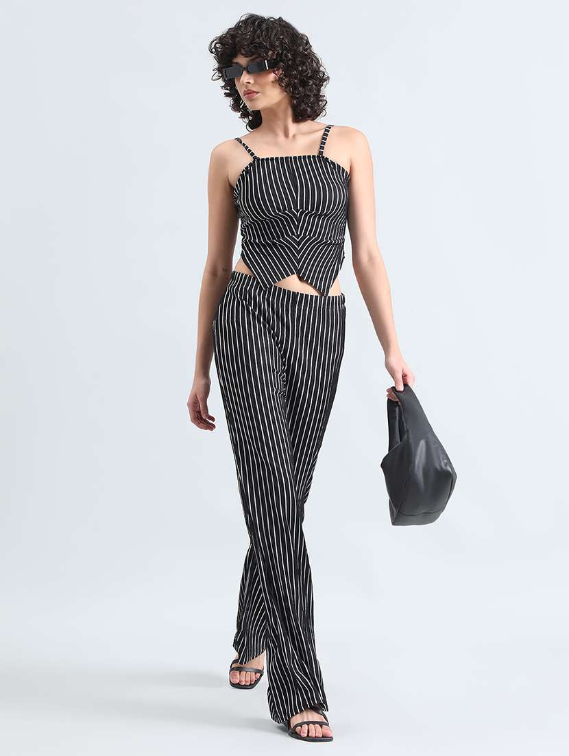 women black striped top and trouser co-ord set