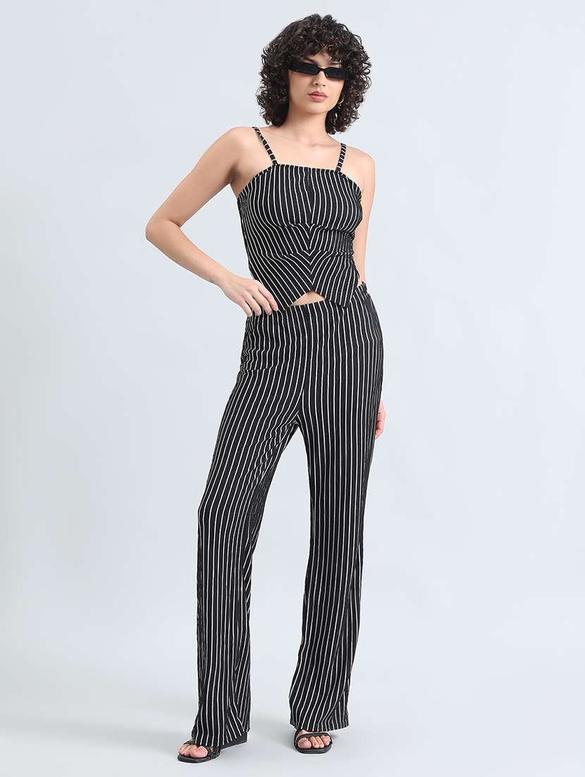 women black striped top and trouser co-ord set - 22086299 -  Standard Image - 3