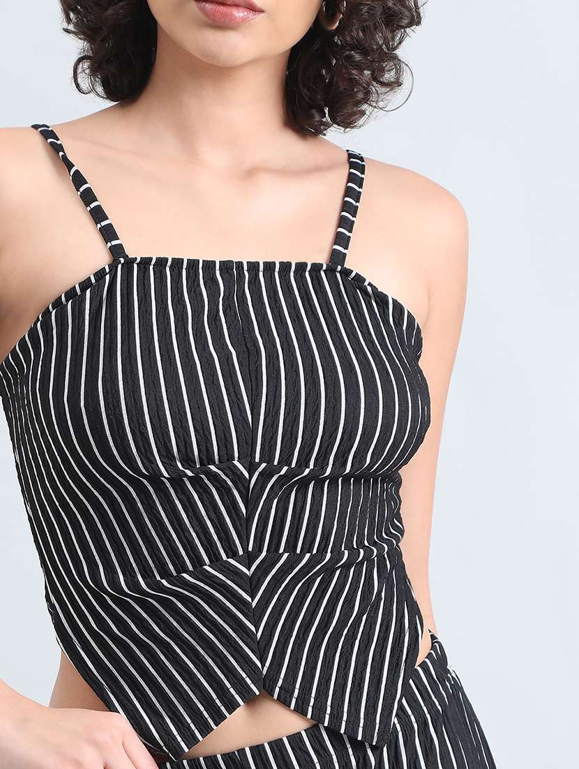 women black striped top and trouser co-ord set - 22086299 -  Standard Image - 5