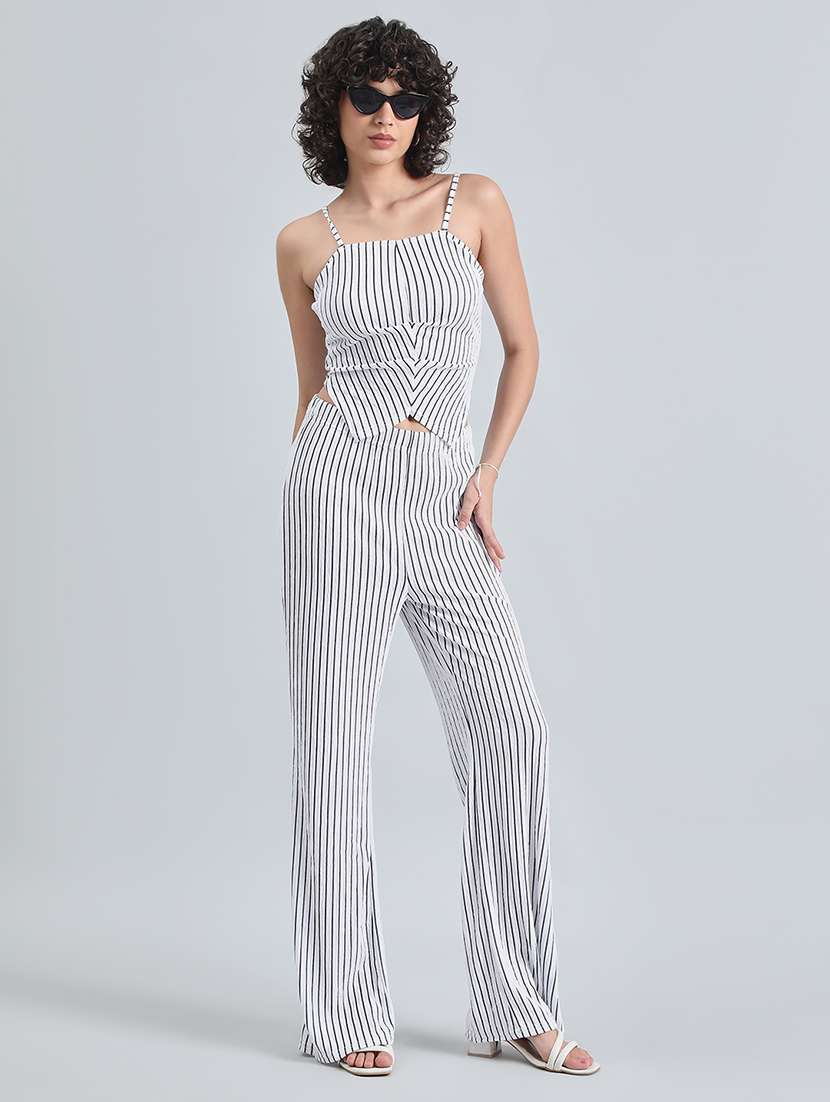 women white striped top and trouser co-ord set