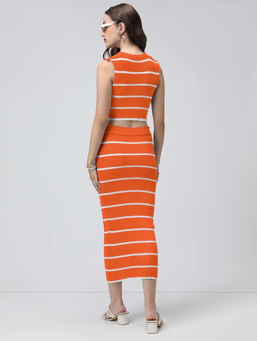 women striped top and skirt co-ord set - 22086308 -  Standard Image - 3