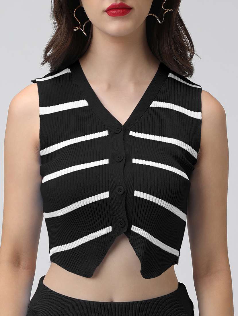 women striped top and skirt co-ord set - 22086309 - Standard Image - 5