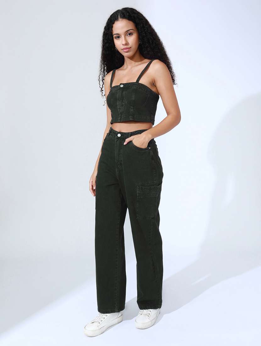 women solid top and trouser with jacket co-ord set - 22086312 -  Standard Image - 3
