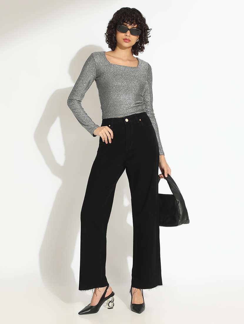 women self designed long sleeve crop top - 22086316 -  Standard Image - 5