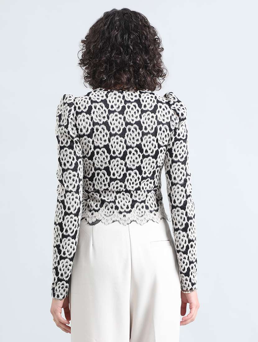 womne self designed long sleeve crop top - 22086320 -  Standard Image - 3