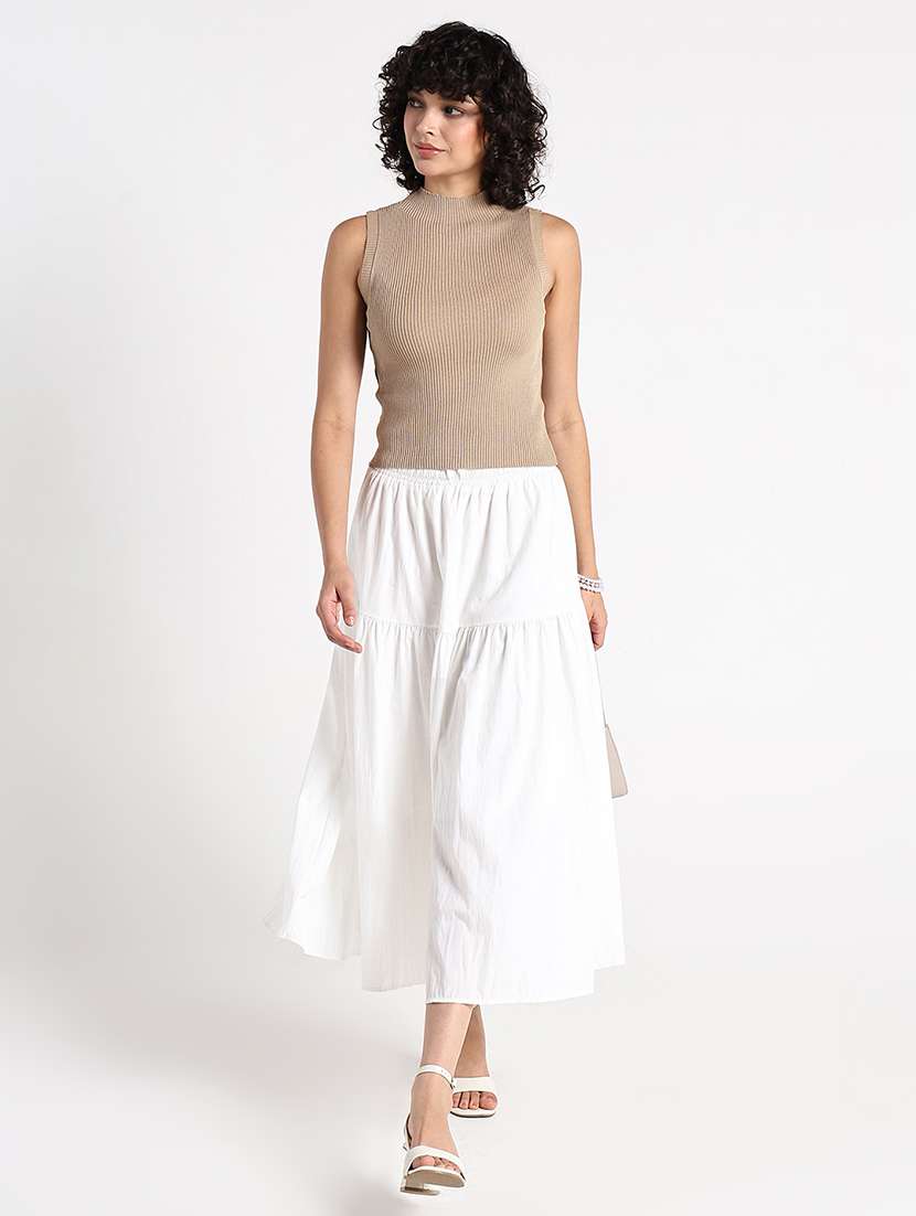 women beige solid sleeveless tank top - 22086350 -  Standard Image - 5