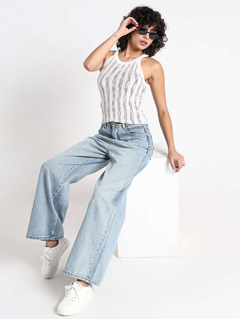 women striped halter neck sleeveless tank top - 22086355 - Standard Image - 5