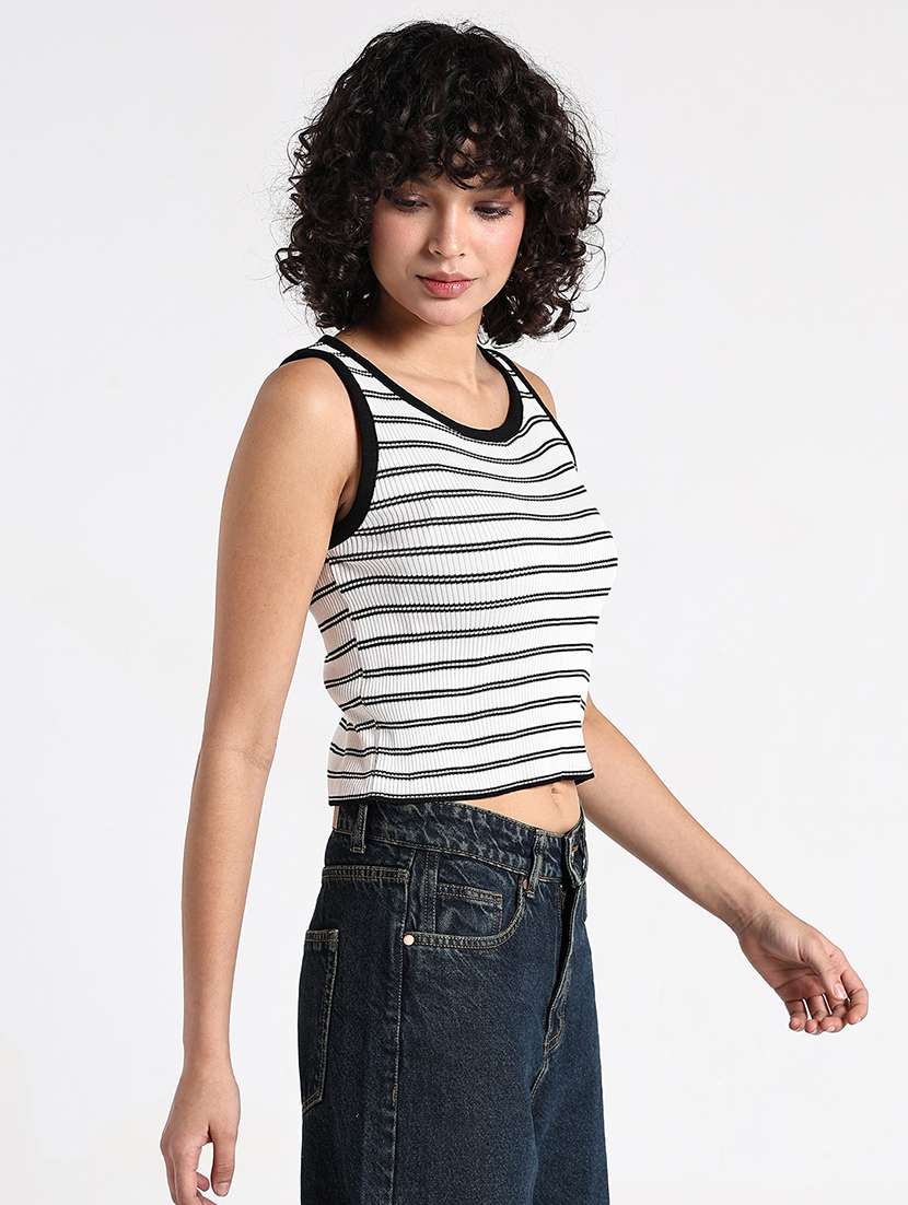women striped sleeveless tank top - 22086356 - Standard Image - 3