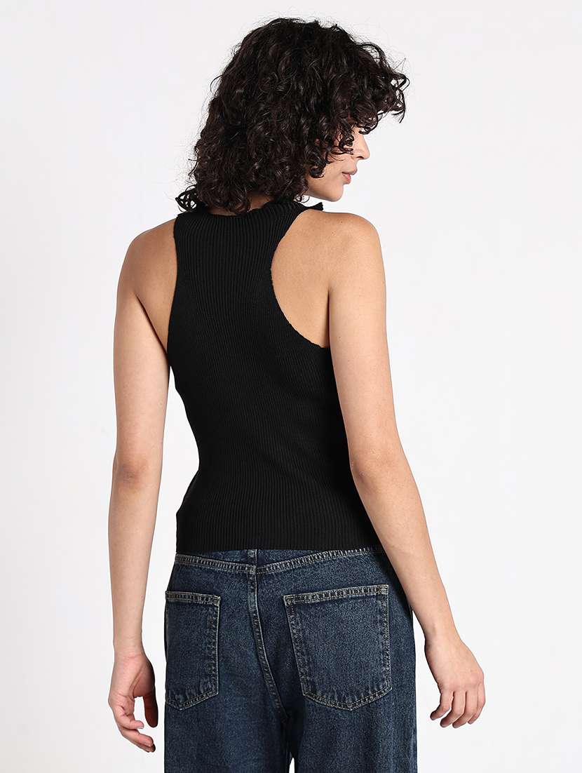 women black solid sleeveless tank top - 22086359 -  Standard Image - 3