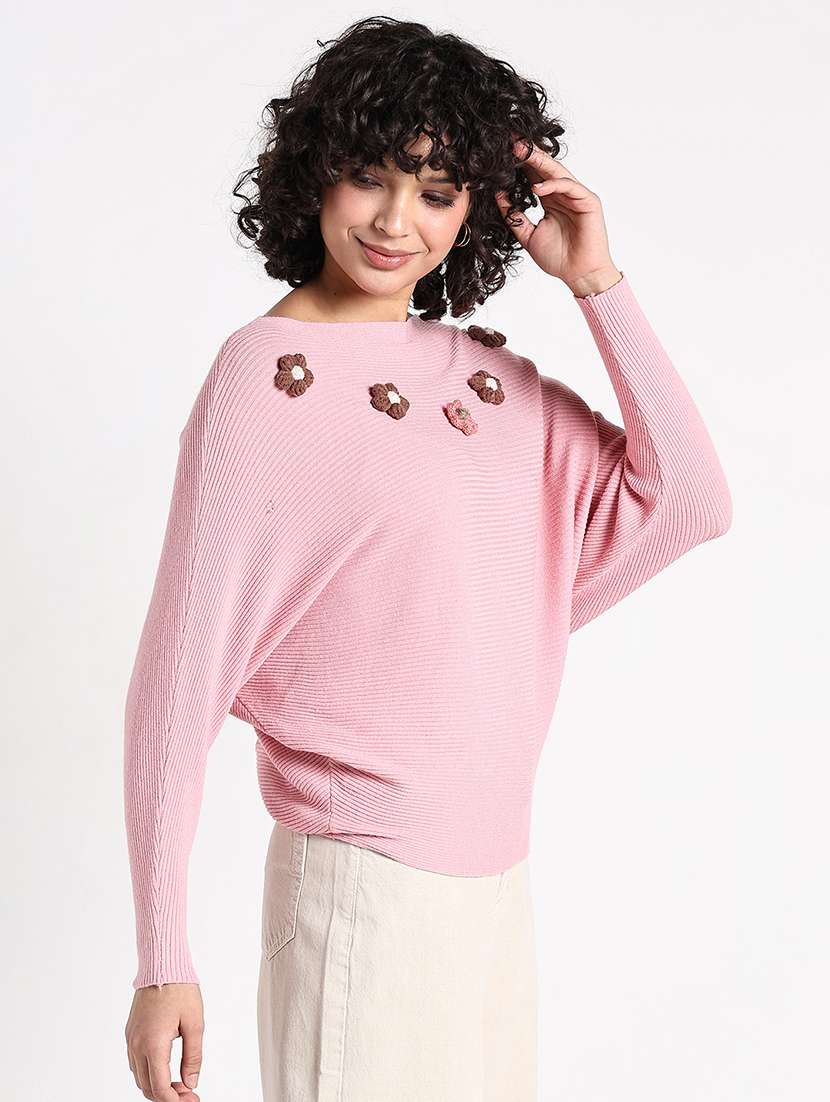 Women Self Designed Long Sleeve Pullover - 22086366 -  Standard Image - 3