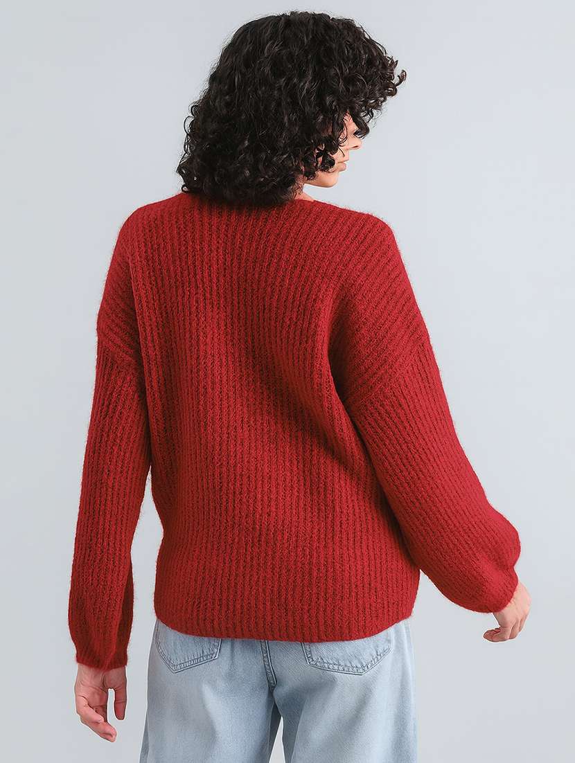 women self designed long sleeve pullover - 22086384 - Standard Image - 3