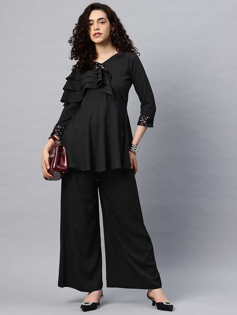 women sequined top and palazzo co-ord set - 22086408 - Standard Image - 3