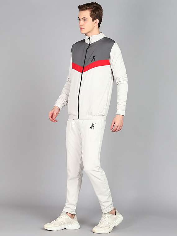 men color block long sleeve full length track suit
