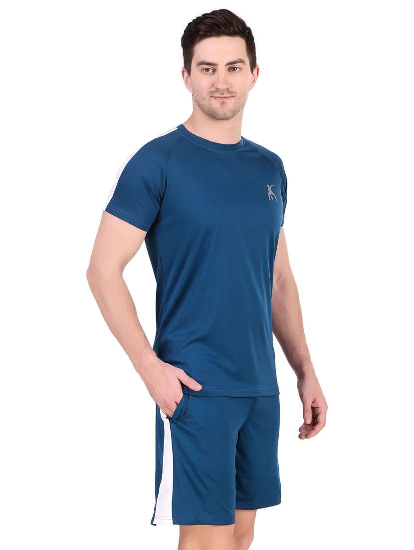 men solid shorts & t-shirt athleisure set - 22086484 - Zoom Image - 0