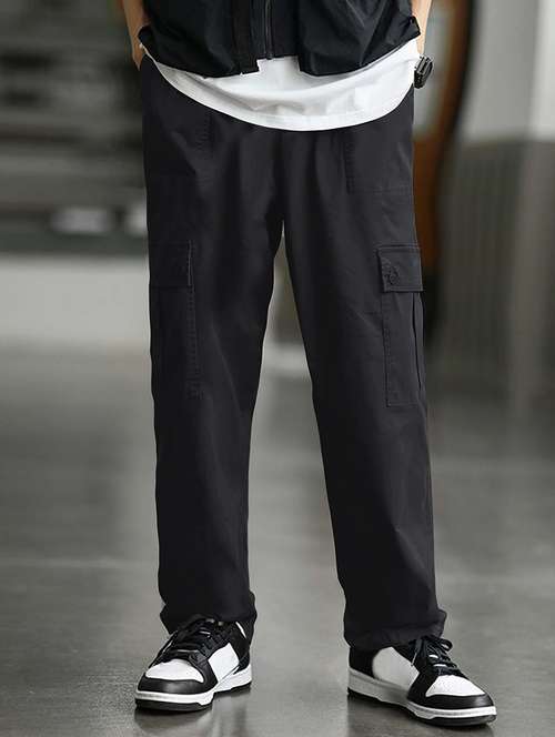 men solid mid rise relaxed fit cargo - 22086497 -  Standard Image - 0