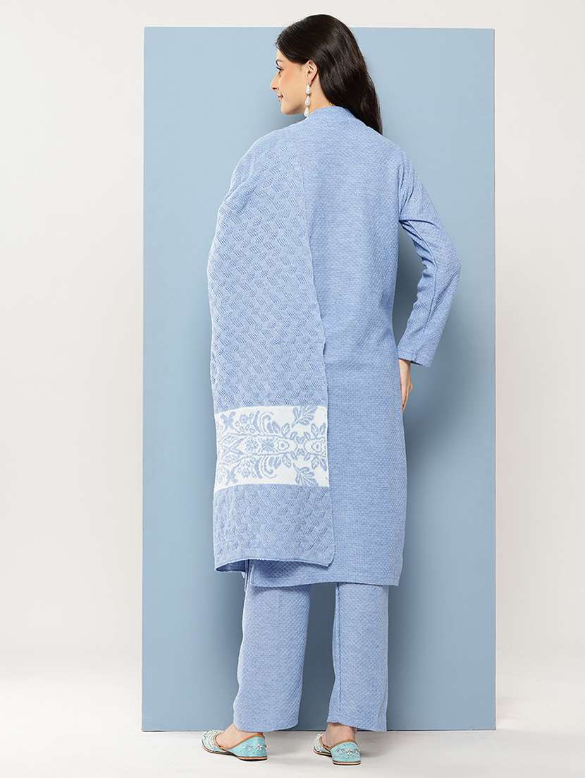 Women Self Design Long Sleeve Kurta Pant With Dupatta Set - 22086505 -  Standard Image - 3