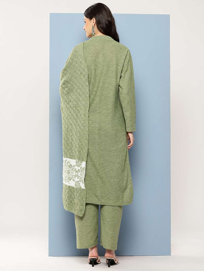 women self design long sleeve kurta pant with dupatta set - 22086507 -  Standard Image - 3