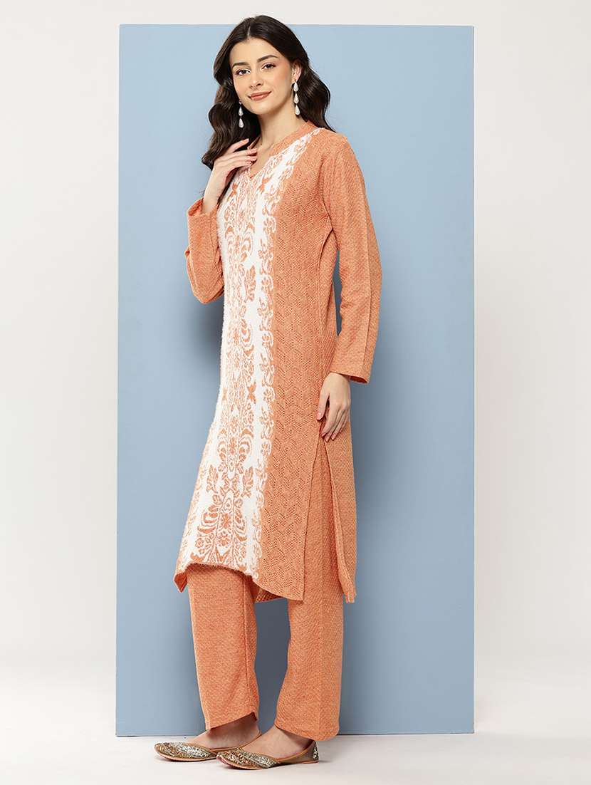 women self design long sleeve kurta pant with dupatta set - 22086508 -  Standard Image - 3