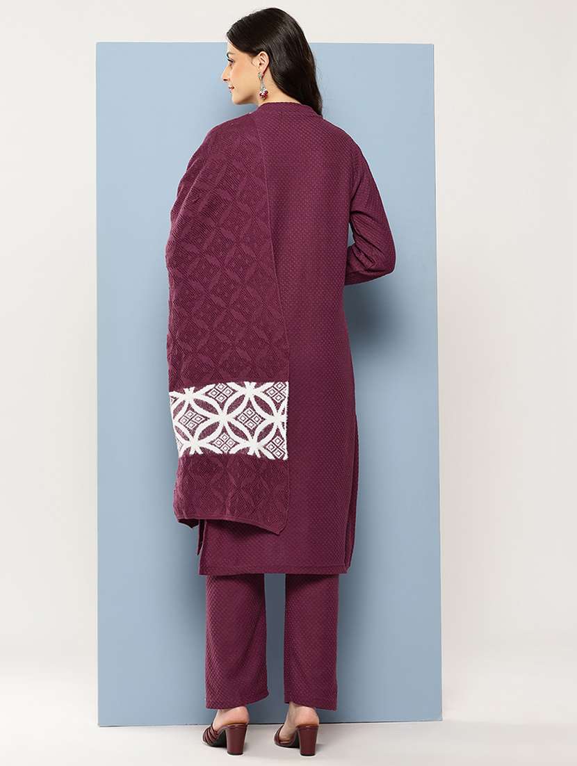 women self design long sleeve kurta pant with dupatta set - 22086510 -  Standard Image - 3