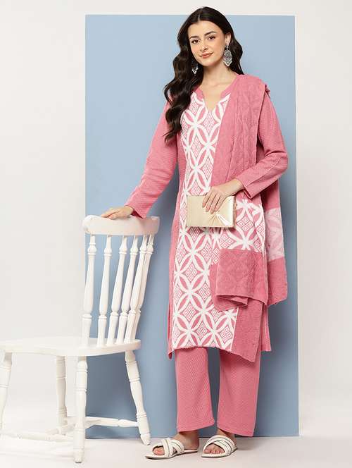 women self design long sleeve kurta pant with dupatta set - 22086511 -  Standard Image - 0