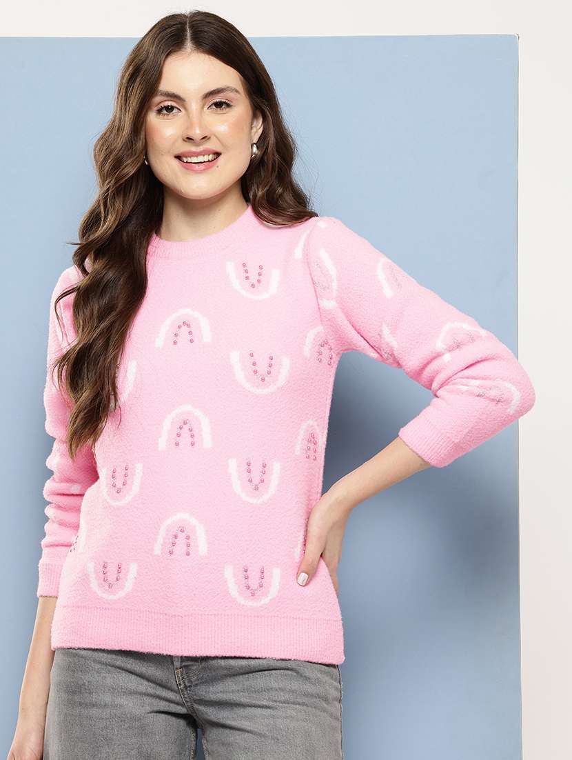 pink wool pullover