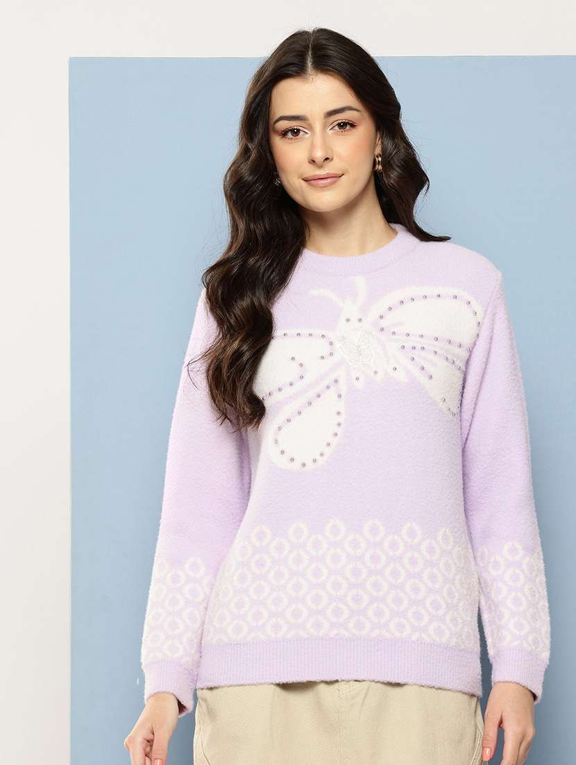 purple wool pullover