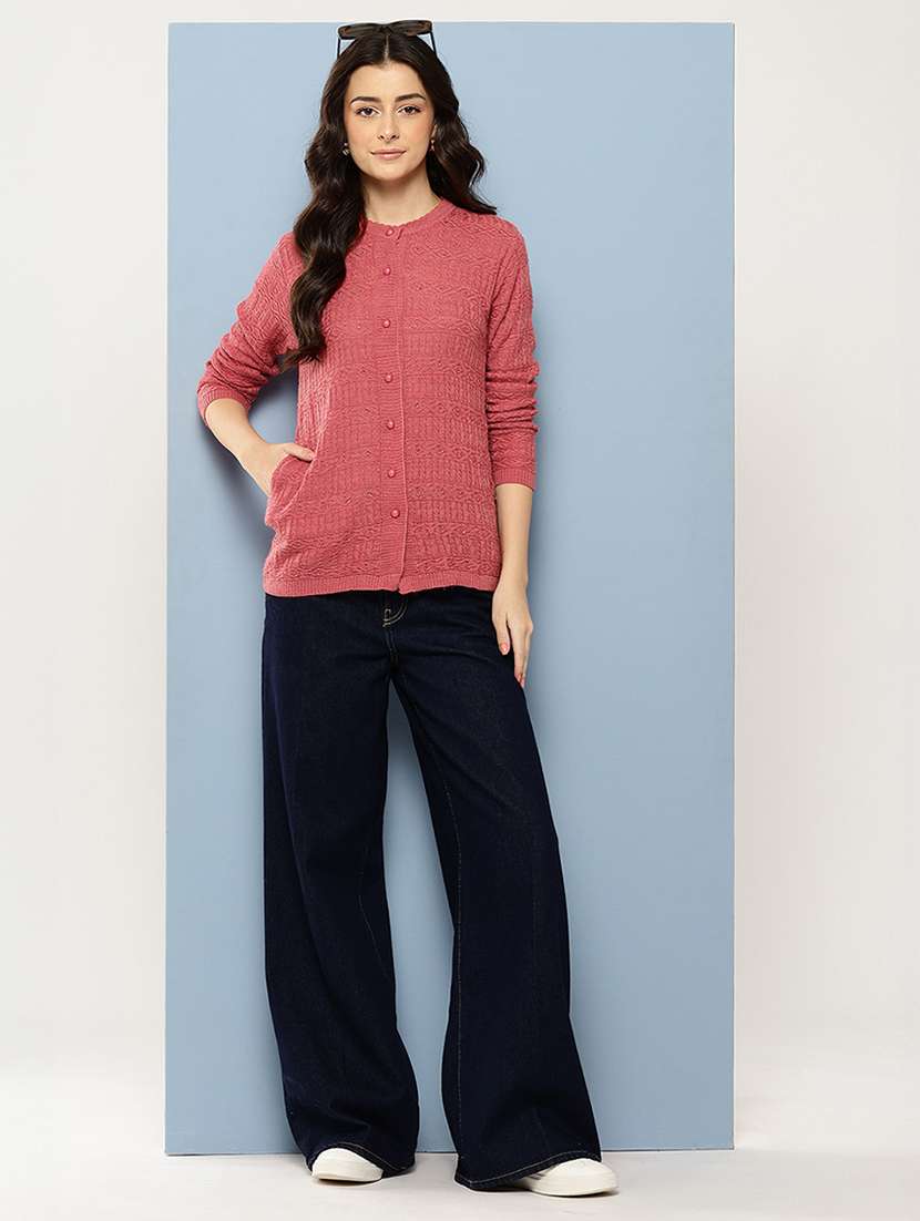 women self designed long sleeve cardigan - 22086520 -  Standard Image - 3