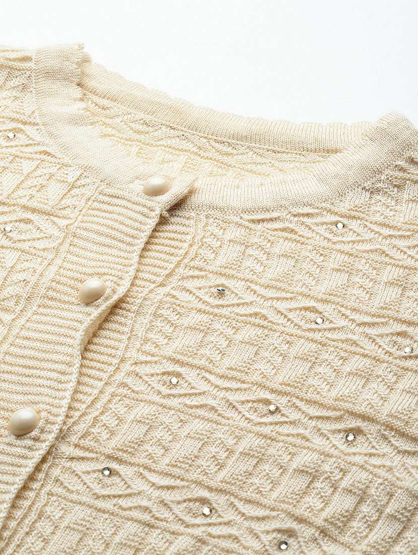 women self designed long sleeve cardigan - 22086522 -  Standard Image - 3