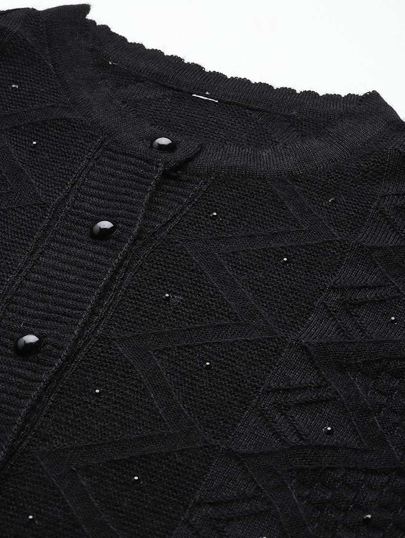 women self designed long sleeve cardigan - 22086523 -  Standard Image - 3